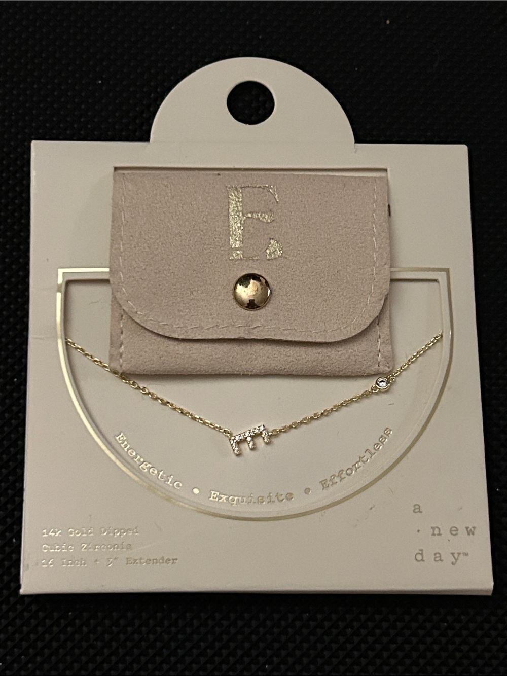 a new day Gold Initial M Pendant Necklace